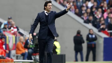 Solari, durante un partido con el Real Madrid.