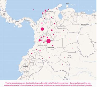 Mapa de casos y muertes por coronavirus por departamentos en Colombia: hoy, 8 de diciembre