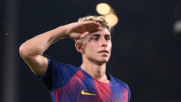 Fermín durante un partido con el Barcelona.