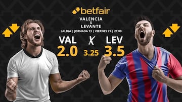 Valencia CF vs. Levante UD: horario, dónde ver, pronósticos y clasificación