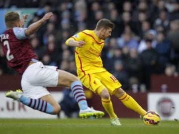 Aston Villa - Liverpool 
Alberto Moreno del Livepool