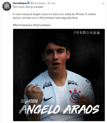 Corinthians oficializa la llegada de Araos como nuevo refuerzo