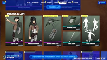 Levi and Mikasa from Shingeki no Kyojin join Eren in Fortnite: All the info