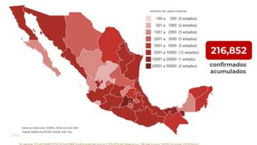 Mapa y casos de coronavirus en México por estados hoy 29 de junio