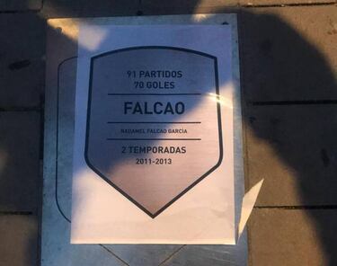Falcao recibió el reconocimiento del Wanda Metropolitano