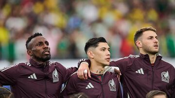 Julian Quinones, Gerardo Arteaga, Santiago Gimenez of Mexico during the CONMEBOL Copa America 2024 group B match between Ecuador and Mexico, at State Farm Stadium, on June 30, 2024 in Glendale, Arizona, United States.