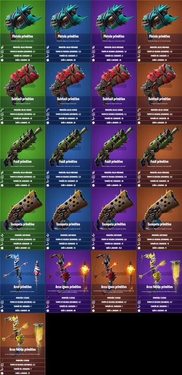 Todas las armas primitivas de la Temporada 6 de Fortnite Cap&iacute;tulo 2