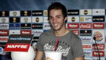 Pablo Sarabia, centrocampista del Getafe, en rueda de prensa.