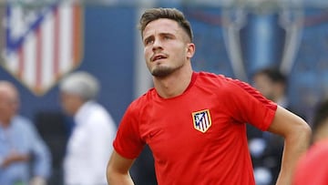 Saúl, durante un entrenamiento en San Siro.