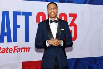 Jordan Hawkins a su llegada al Barclays Center para la ceremonia del draft de la NBA 2023.