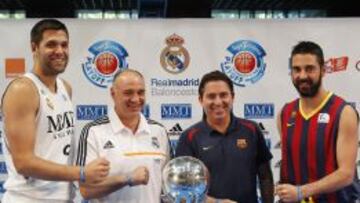 Felipe Reyes, Pablo Laso, Xavi Pascual y Juan Carlos Navarro presentaron ayer en el Palacio de Deportes la final de la Liga Endesa.