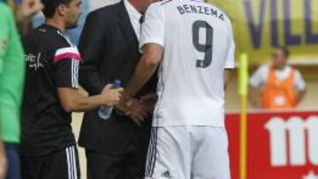 Carlo Ancelotti y Benzema.