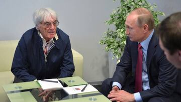 Ecclestone con Putin, reunidos en el nuevo circuito ruso de Sochi.