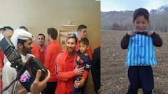Viral sensation, 'plastic bag shirt boy', meets hero Lionel Messi