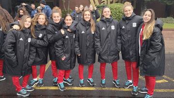 Las jugadoras de la selección española sub-19 posan para un medio gráfico.