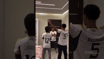 Three impersonators of Eduardo Camavinga, Jude Bellingham, and Kylian Mbappé made this viral video welcoming the Frenchman to Real Madrid.