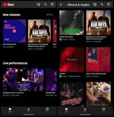 YouTube Music ya te avisa de la salida de nuevas canciones y álbumes