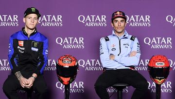 Marc Márquez y Quartararo en la rueda de prensa oficial del GP de Qatar.