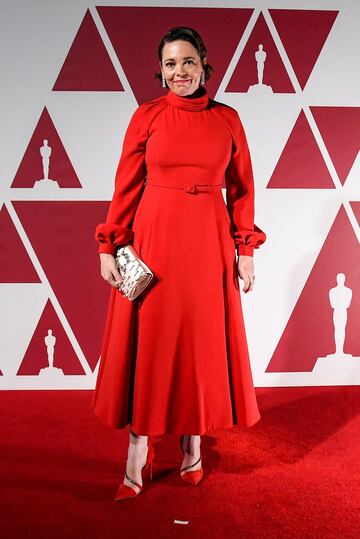 Olivia Colman en la alfombra roja de Londres.