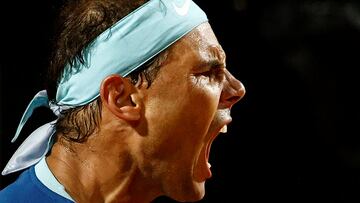 Tennis - ATP Masters 1000 - Italian Open - Foro Italico, Rome, Italy - May 12, 2022 Spain's Rafael Nadal reacts during his third round match against Canada's Denis Shapovalov REUTERS/Guglielmo Mangiapane     TPX IMAGES OF THE DAY