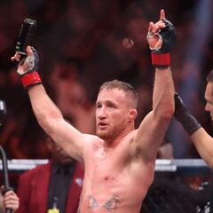 Justin Gayedjay después de la última victoria contra Rafael Fzee en UFC 313.