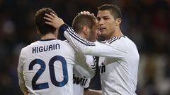 Gonzalo Higua&iacute;n, Cristiano Ronado y Benzema.