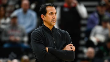 Erik Spoelstra, en un partido de Miami Heat.