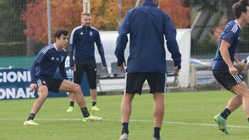 Manu S&aacute;nchez durante un entrenamiento en Tajonar. 