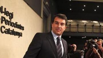 <b>MUY CONTUNDENTE. </b>Joan Laporta estuvo ayer en el Colegio de Periodistas hablando de las acciones legales que ha emprendido.
