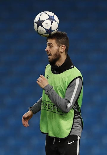 AS Monaco's Bernardo Silva during training.