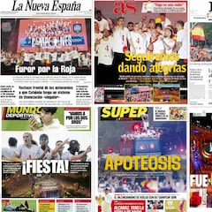 Fiestón, apoteósico... las portadas recogen la gran fiesta de la Selección Española