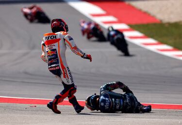 El hexacampeón del mundo corrió hacia Oliveira, preocupado por el estado de salud del portugués.