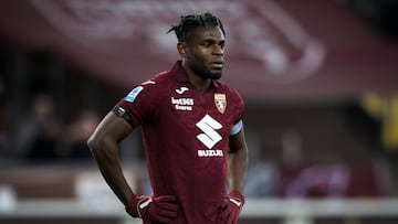 STADIO OLIMPICO GRANDE TORINO, TURIN, ITALY - 2025/12/27: Duvan Zapata of Torino FC looks on during the Serie A football match between Cagliari Calcio and Torino FC. Cagliari Calcio won 2-1 over Torino FC. (Photo by Nicolò Campo/LightRocket via Getty Images)