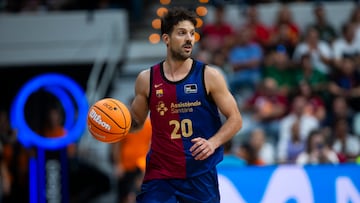 Nico Laprovittola, en el partido del Barcelona contra el Real Madrid en la Supercopa Endesa 2024.