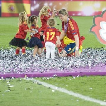 Fernando Torres celebrando la Eurocopa de 2012.