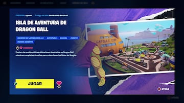 fortnite dragon ball super isla creativa