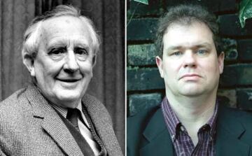 JRR Tolkien (izquierda) y Simon Tolkien (derecha).