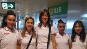 Iris Fuentes-Pila, Diana Mart&iacute;n, Jacquelin Mart&iacute;n, Trihas Gebre y Lidia Rodr&iacute;guez forman la Selecci&oacute;n femenina.