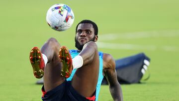 Franck Kessié, en un entrenamiento con el Barça.
