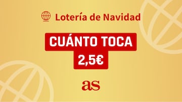 ?Cu¨¢nto toca por cada 2,5 euros jugados en el sorteo de la Loter¨ªa de Navidad?