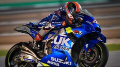 Rins con la Suzuki en Qatar.