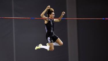15 February 2020, Scotland, Glasgow: Sweden''s Armand Duplantis competes during the men's pole vault at the Muller Indoor Grand Prix at Emirates Arena. Photo: Ian Rutherford/PA Wire/dpa 15/02/2020 ONLY FOR USE IN SPAIN