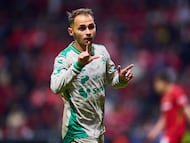 Francisco Villalba celebrates his goal 0-1 of Santos during the 2nd round match between Toluca and Santos as part of the Liga BBVA MX, Torneo Clausura 2026 at Nemesio Diez Stadium, on January 14, 2026 in Toluca, Estado de Mexico, Mexico.
