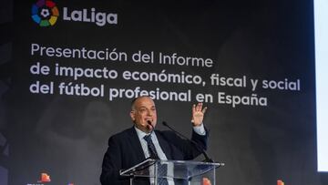 28/02/19 PRESENTACION INFORME PWC LALIGA JAVIER TEBAS PRESENTACION DEL INFORME DEL IMPACTO ECONOMICO FISCAL Y SOCIAL DEL FUTBOL PROFESIONAL EN ESPAÑA