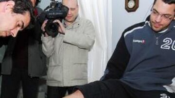 <b>TALÓN ROTO. </b>Así estaba el talón de Chema por la mañana, antes de entrar en el quirófano.