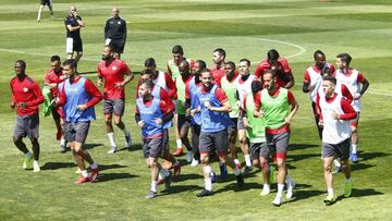 La plantilla del Rayo, en un entrenamiento.