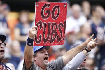 Afortunadamente, no sólo del football vive Chicago. El mismo aficionado se fue luego a ver a los Cubs con un cartel en el que ponía 'Go Bears' y ni le dejaron entrar al estadio, por si se contagia.