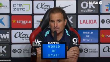 Jagoba Arrasate, entrenador del RCD Mallorca en sala de prensa.