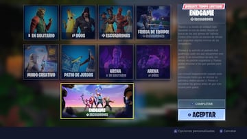 Así aparece Endgame en el menú de selector de modo