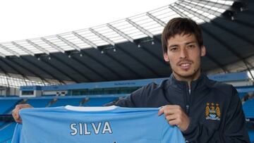 Silva, durante su presentación con el City.